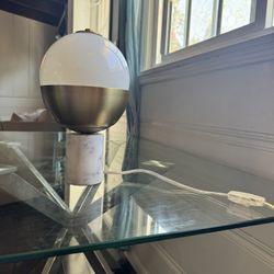 TABLE LAMP- MARBLE BASE + BRASS- $20 OBO