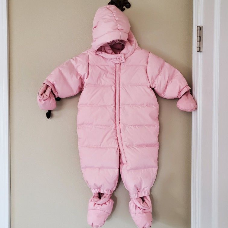 Baby Gap Pink Down Fill Infant Snowsuit 0-6 Months