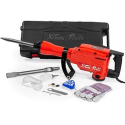 2200W Demolition Electric Jack Hammer Power Drill Concrete Breaker Bar Point & Chisel Bits Chisel Set

