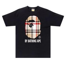 BAPE Check By Bathing Ape Tee 'Black/Beige'