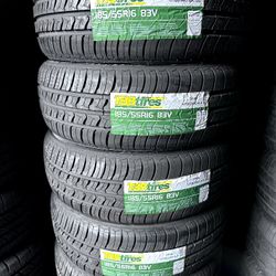 SET OF FOUR NEW TIRES 185/55/16 TBB INCLUDING MOUNT AND BALANCE, ASK ME FOR SIZES AND BRANDS 