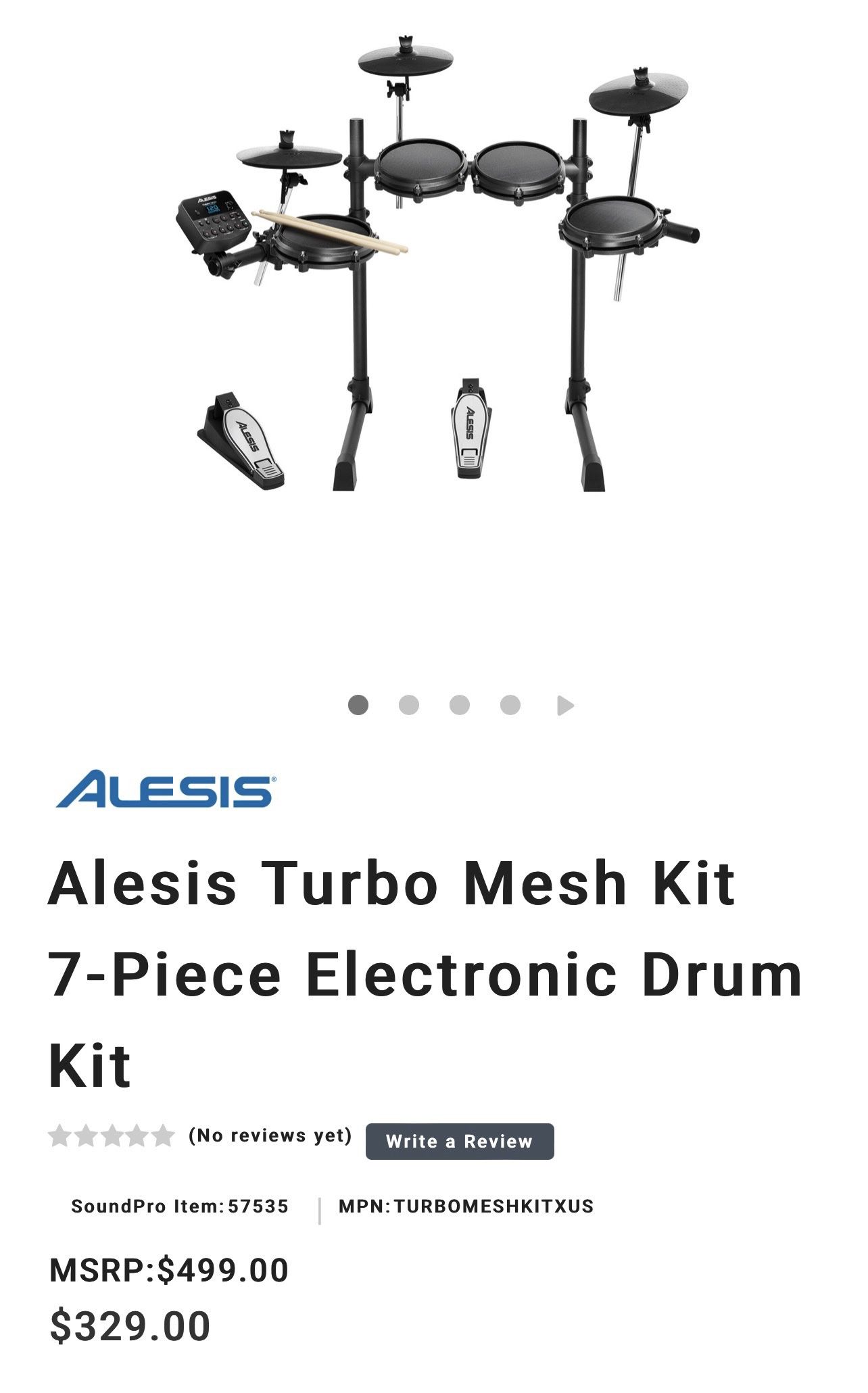 TURBO MESH KIT Seven-Piece Electronic Drum Kit with Mesh Heads