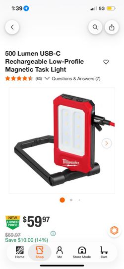Milwaukee 500 Lumen USB-C Magnetic Task Light