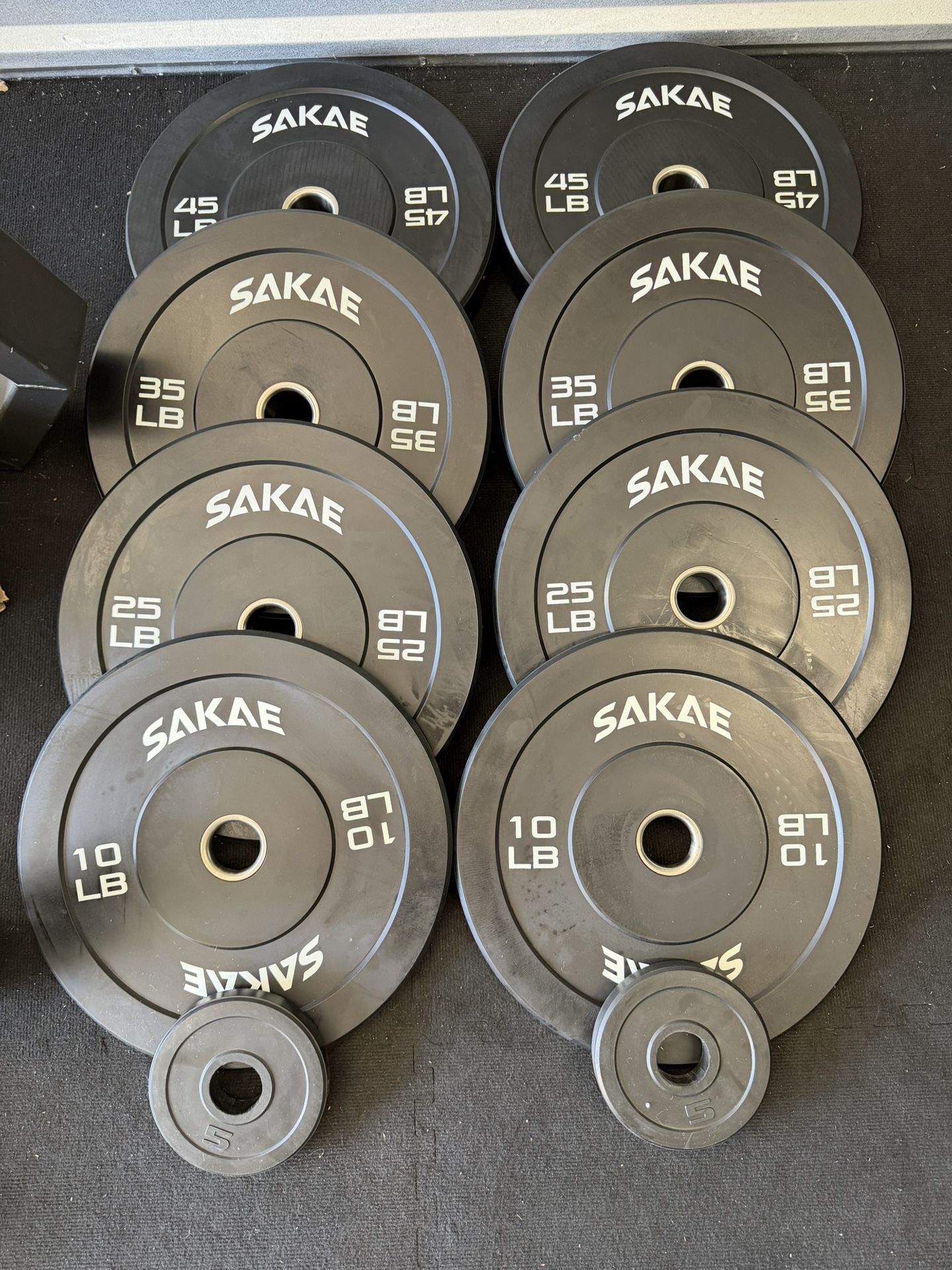 5,10,25,35,45lb rubber Olympic plates. New in box 📦 $240