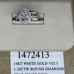 14KT White Gold Engagement Ring 