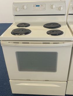Bisque Whirlpool Coil Top Electric Stove (2-0083)