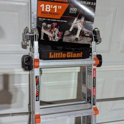 Little Giant 18'1" Combination Ladder With Leveler 2.0