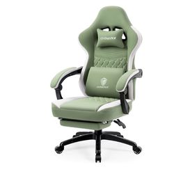 Q55 Gaming Chair Breathable Fabric Game Chair with Gel Pad and Storage Bag, Comfortable Gamer Chair with Pocket Spring Cushion, Ergonomic Computer Cha