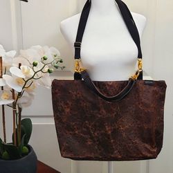Faux Ostrich Leather Large Tote
