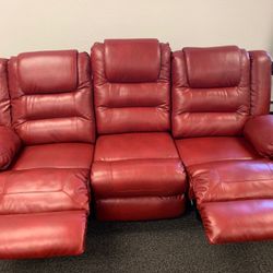 💢💢 Red Salsa Comfortable Fine Design Reclining Couch 