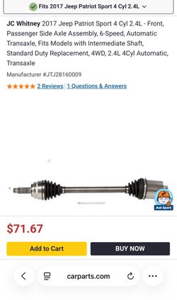 Jeep Patriot CV Axel