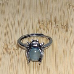 Aquamarine Bee Ring Adjustable