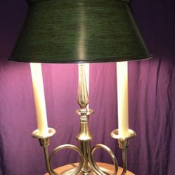 Frederick Cooper Bouilotte Triple French Horn Lamp 25" Emerald Green Shade