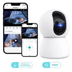 NEW - Baby Monitor Indoor Security Camera With Two-way Audio and Motion Detection
