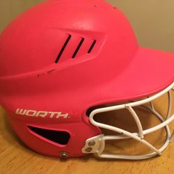 Girl’s Softball Pink Worth Batting Helmet with Face Guard