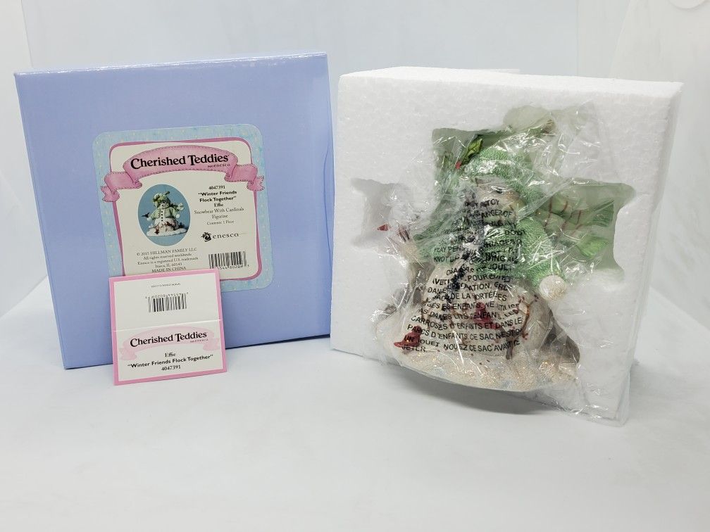 Cherished Teddies Effie Winter Friends Flock Together Limited Figurine
2015 Cherished Teddies EFFIE CHRISTMAS FIGURINE LIMITED RARE W