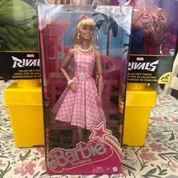 2022 Mattel Barbie The Movie Margot Robbie Doll Pink Gingham Dress Fashion NRFB
