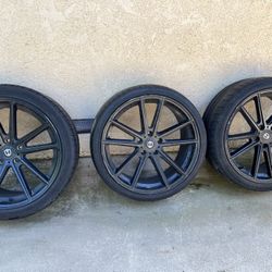 3 Curva Concept Cadillac 19” Wheels. Black Rims For 