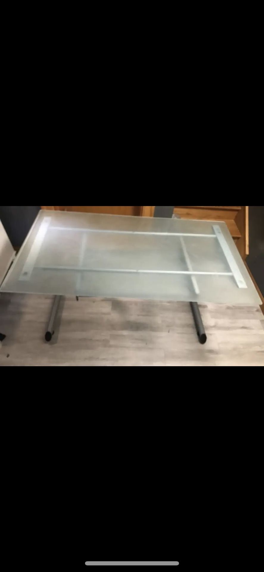 Glass Computer Desk w/Keyboard Dwar