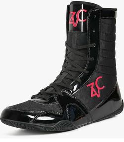 ZVC Wrestling Shoes Men High Top Boxing Shoes for Fighting Shoes Powerlifting Bodybuilding Boots Footwear