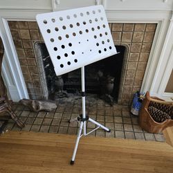 White collapsible music stand