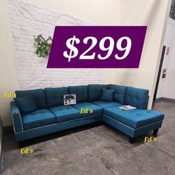 BRAND NEW 2PC SECTIONAL SOFA SET WITH ACCENT PILLOW INCLUDED $299