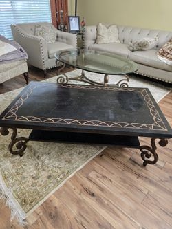 Connery cocktail table with two sides table antique Bronze/B lake