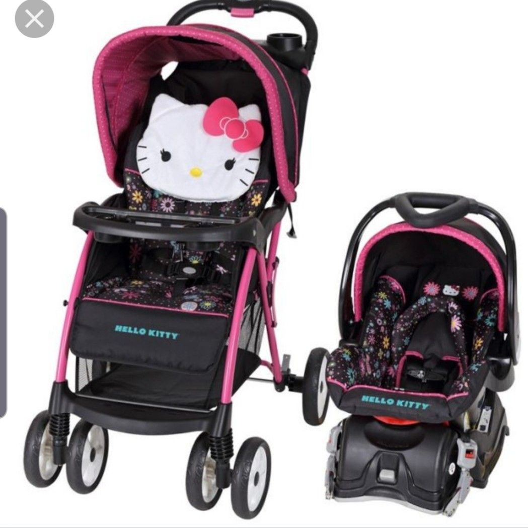 Baby brand hello kitty stroller and car seat with base