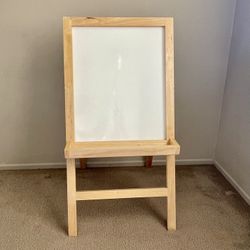 Double Sided Drawing Board Chalkboard and Dry Erase White Board With Easel 