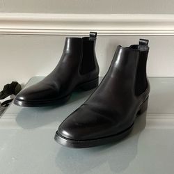 GIFENNSE Handmade Black Leather Chelsea Boots Men’s 7.5 / Women’s 9 Slip-On Ankle Boots