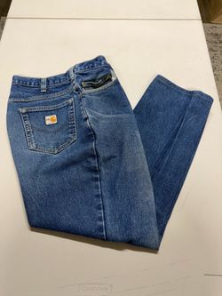 CARHARTT FIRE RESISTANT MENS DISTRESSED JEANS SIZE 36X32