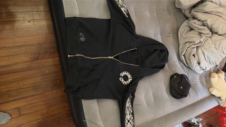 Black chrome heart hoodie size small