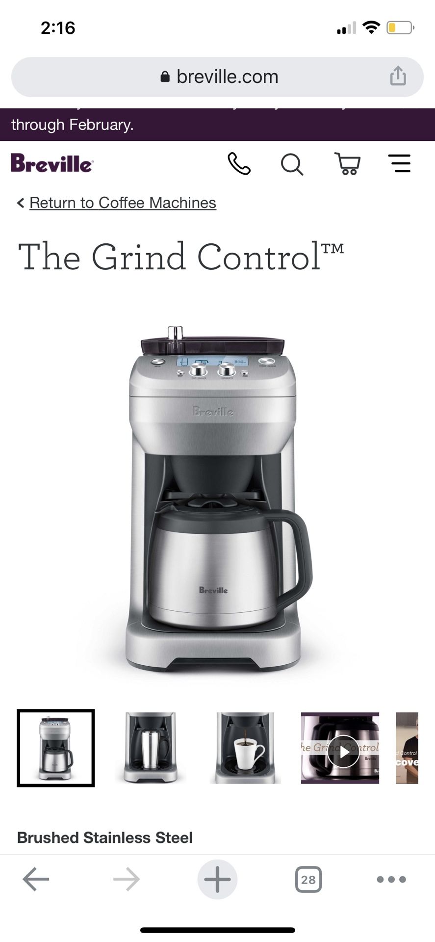 Breville Grind Control Coffee Maker Home & Garden