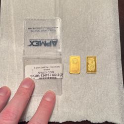 (2) 5gram Gold Bars - Market value $1200