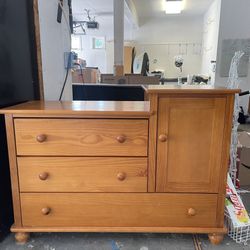Oak Baby Changing Table & Dresser 