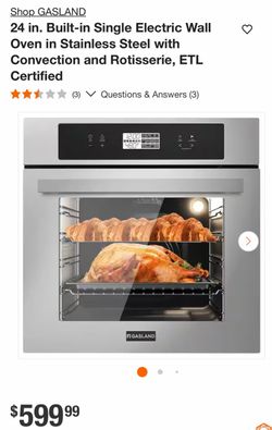 Shop GASLAND 24 in. Built-in Single Electric Wall Oven in Stainless Steel with Convection and Rotisserie, ETL Certified