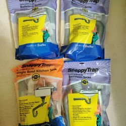 4-PACK SnappyTrap Drain Kits: (3) Bathroom + (1) Kitchen - NEW Plumbing Bundle!