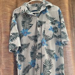 Men’s Button Down Hawaiian Shirt, Size Large (NEW)