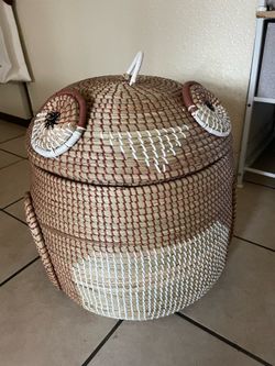 Two piece hand woven storages