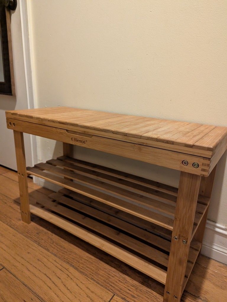 $20-Entryway Shoe Organizer With Storage Bench