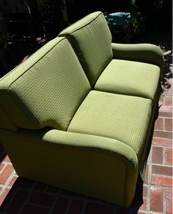 Sofa Bed, American Leather. Sage green, mattress is a double.
