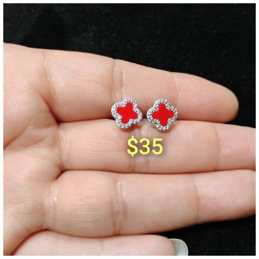 925 Sterling Silver Earrings/Aretes De Plata 925