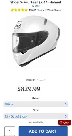 Shoei X14 Gloss White Racing Motorcycle Helmet Size M for Sale in