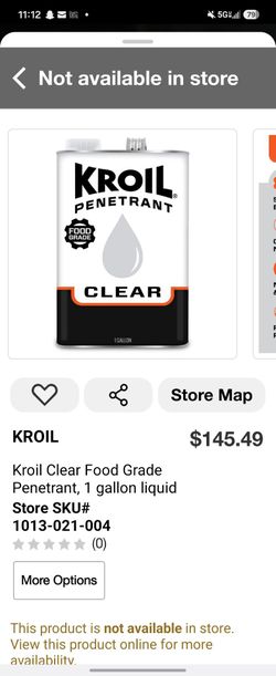 Kroil penetrant food grade clear