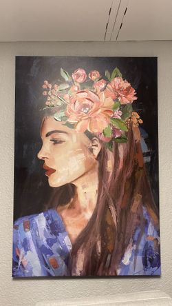 24x36 Floral Portrait Canvas – Modern Wall Art