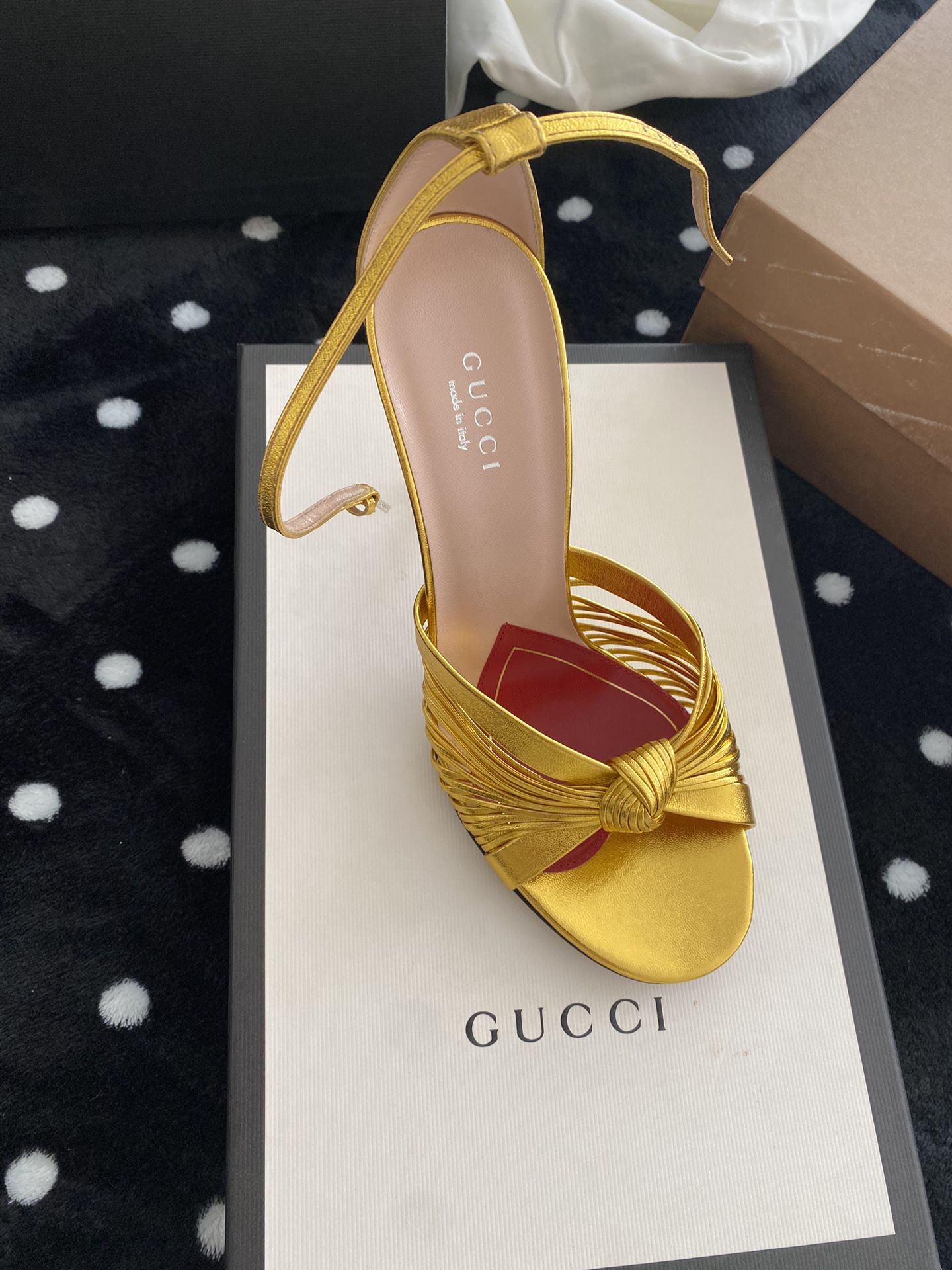 Gucci Metallic Gold Heels