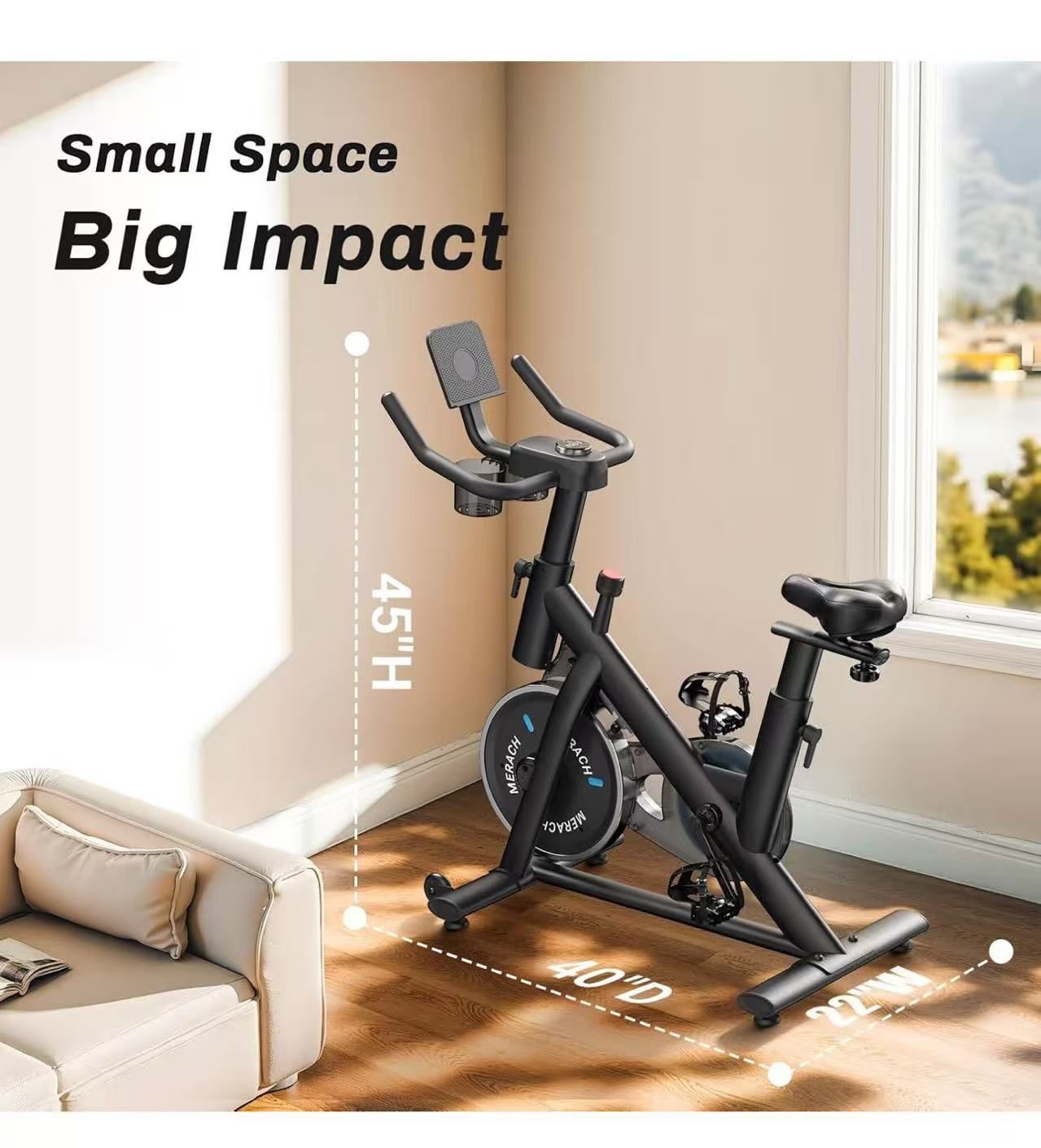 MERACH Exercise Bike, Brake Pad Stationary Bike with Exclusive App,