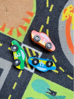 Melissa and Doug car Play Rug with wooden cars