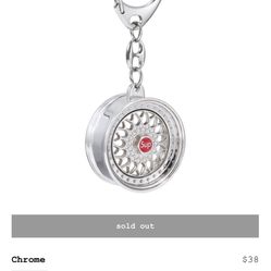 Supreme BBS RS Rim Keychain Silver