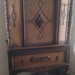 Jacobean style Antique china cabinet